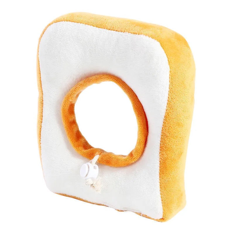Toastoo plush bread slice novelty pet costume hat with adjustable inner drawstring ring