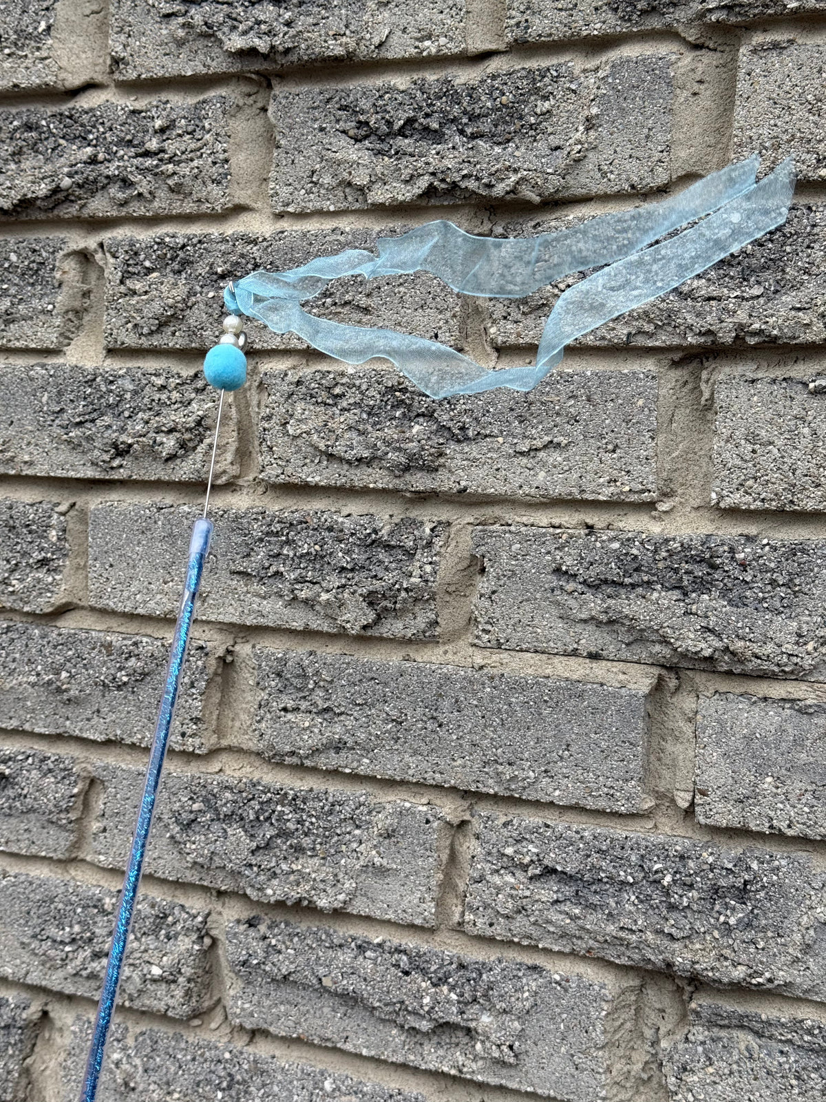 Blue Fairy Sticks (Blue Mesh Lace and Puff Ball)