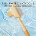 Self-cleaning untangle and deshedding flea comb for cats and dogs