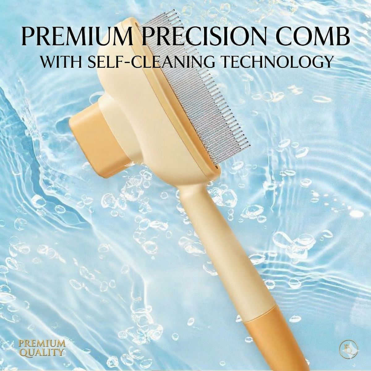 Self-cleaning untangle and deshedding flea comb for cats and dogs