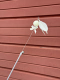 White Fairy Sticks (White puff ball Tapered Feathers)