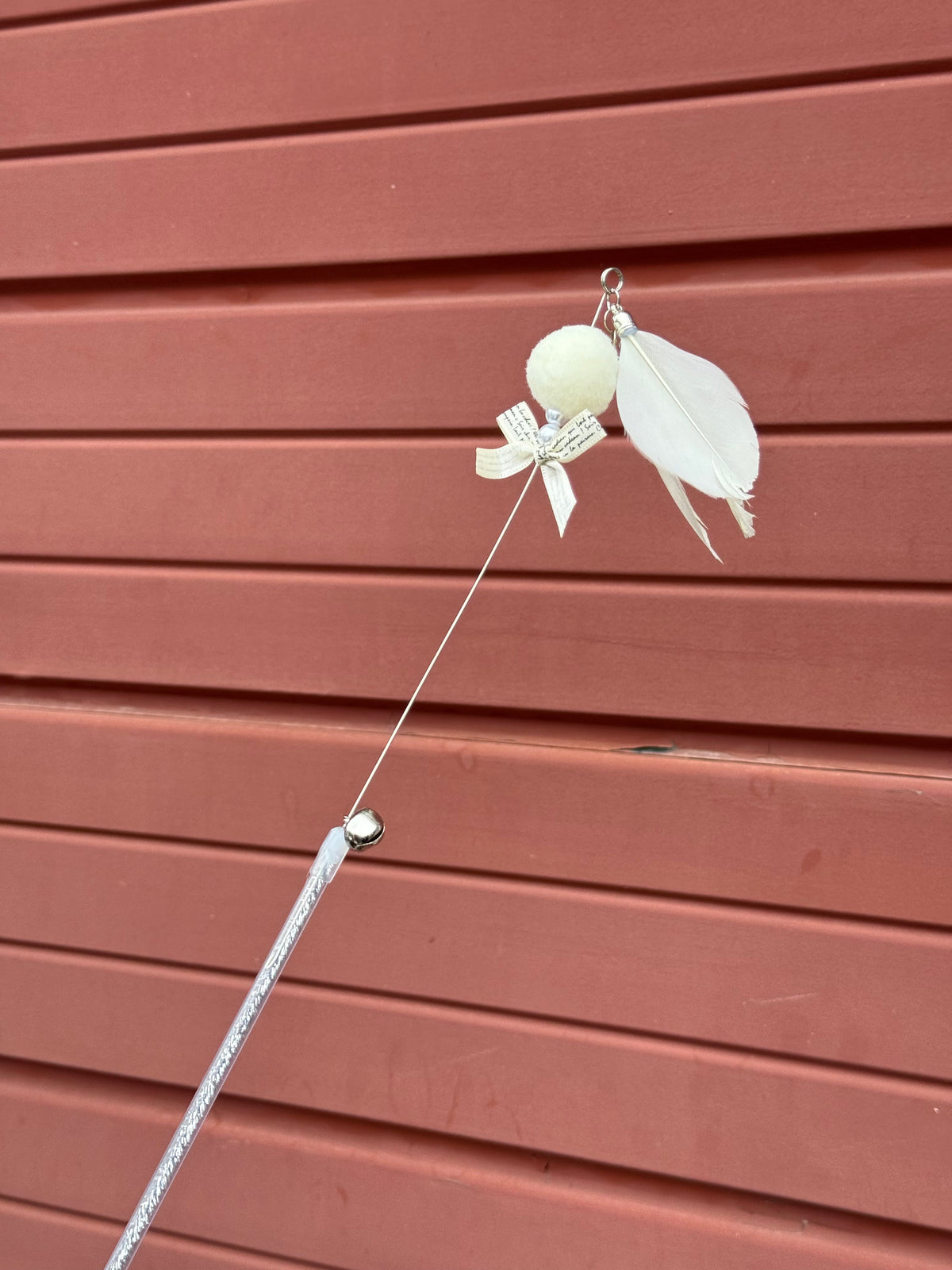 White Fairy Sticks (White puff ball Tapered Feathers)