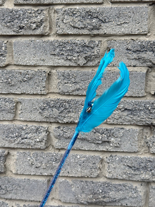 Blue Fairy Sticks (Blue Tapered Feathers with Bells)