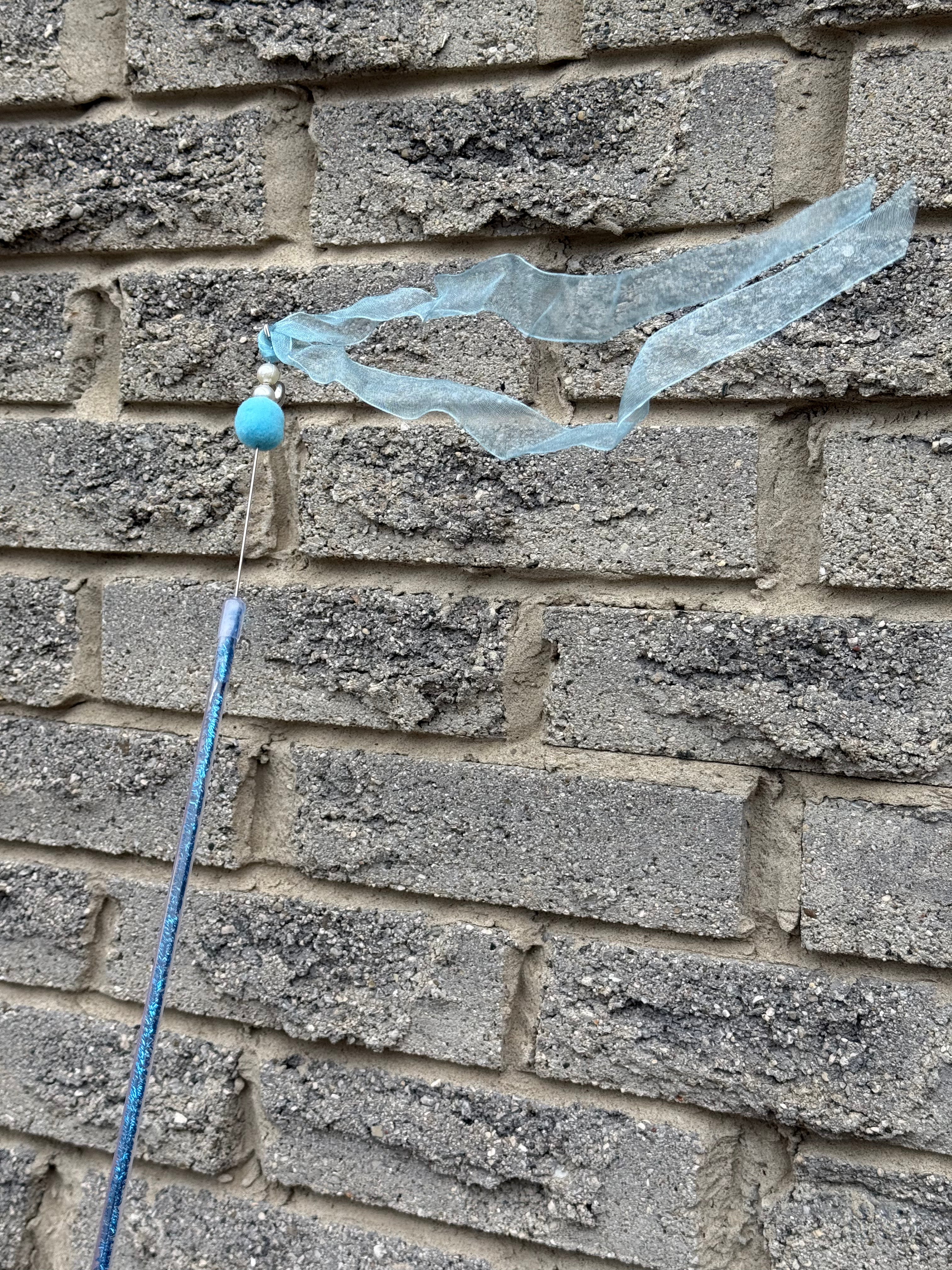 Blue Fairy Sticks (Blue Mesh Lace and Puff Ball)